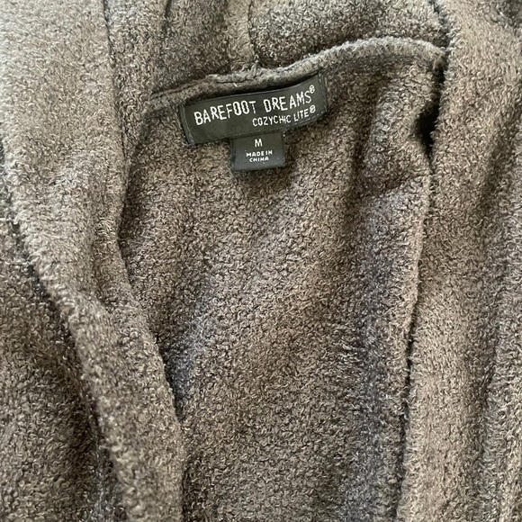 Barefoot Dreams Cozy Chic Lite Hooded Cardigan charcoal grey size medium - Picture 5 of 9